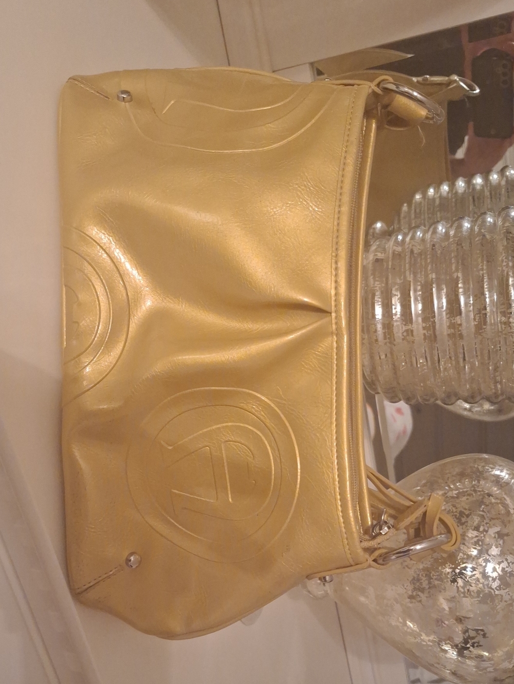 Etienne Aigner Gold Women's Aigner Shoulder Bag - Aigner Elegant Metallic Tote